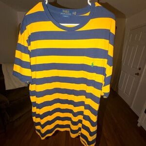 Polo by Ralph Lauren Blue and Yellow Striped Short Sleeve Tee
